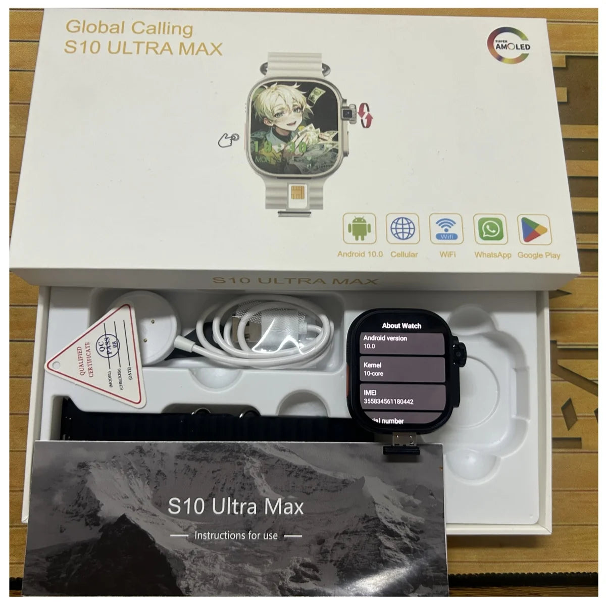 S10 Ultra Max Smartwatch 4G Android 10.0 2.2inch Amoled Rotary Camera Video Call GPS WIFI App Download S10 Ultra Smart Watch Men