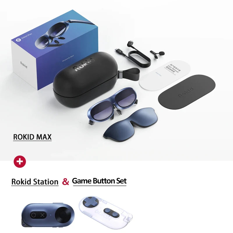 Rokid Max 3D AR Smart Glasses 215" Max Screen VR All-in-One With 120 Hz Refresh Rate&1080P FHD Micro-OLED for Phones/Switch/PS5