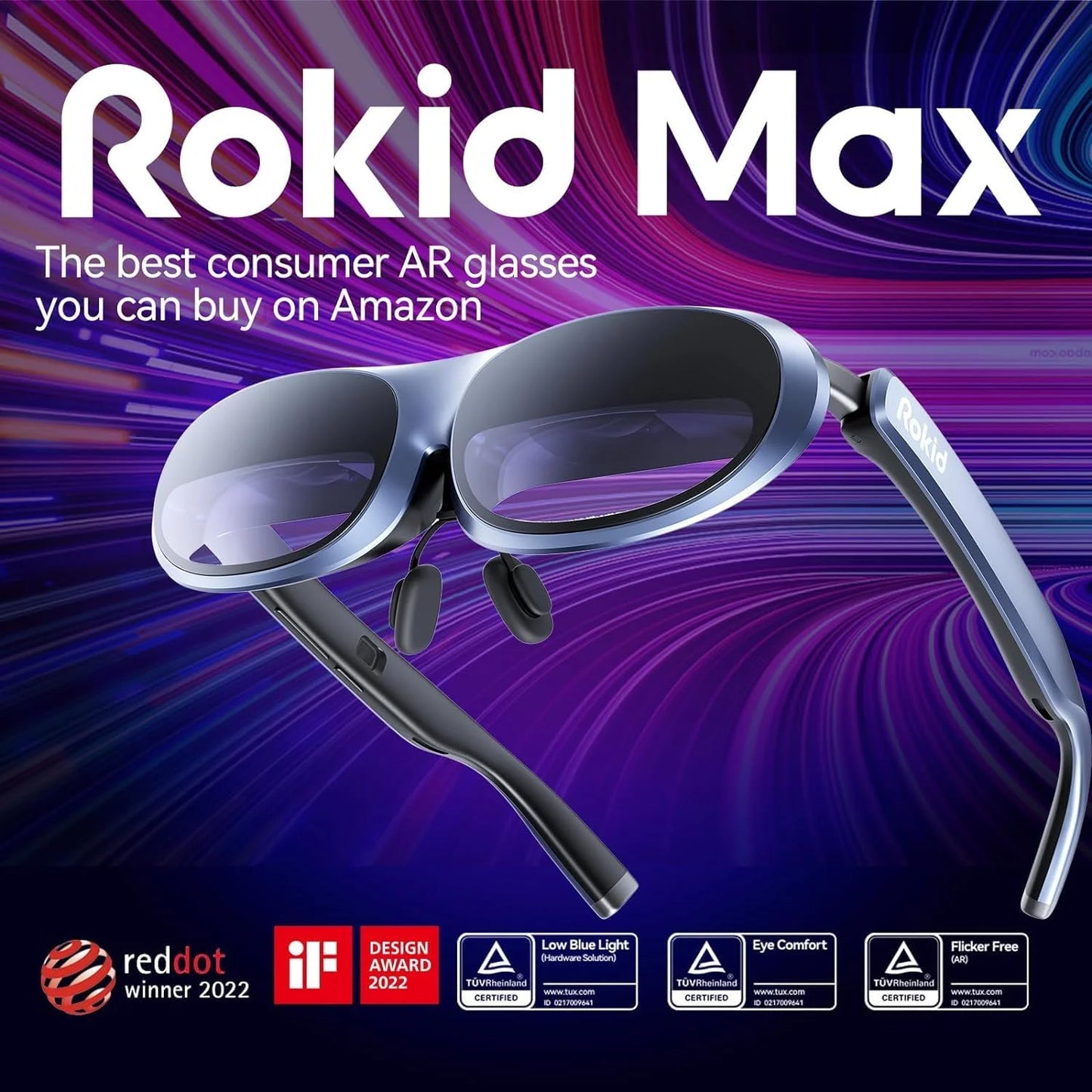 Rokid Max AR 3D Smart Glasses MAX Screen 50 Viewing Device For Phone Projected Screen Switch PS5 XBOX Virtual Reality Glasses